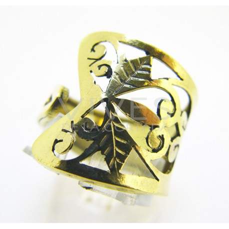 Anillo Abierto Bronce Lazo Calado