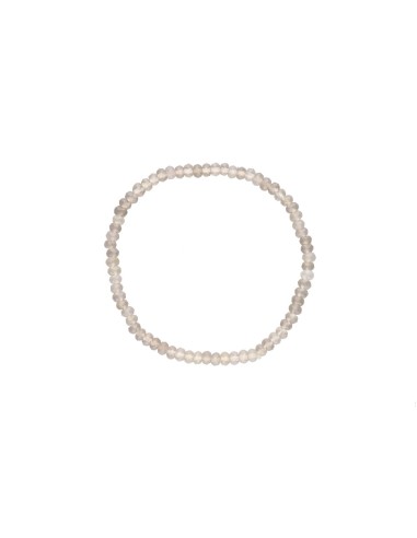 Pulsera Facetada Ágata Gris 4mm