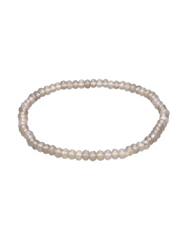 Pulsera Facetada Ágata Gris 4mm