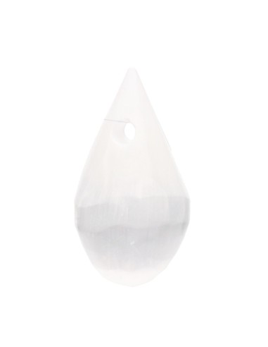 Pendente Goccia di Selenite con Foro
