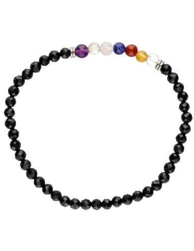 Pulsera de Ónix con Chakras Facetada 4mm