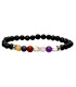 Pulsera di Tormalina con Chakra Sfaccettata 6mm