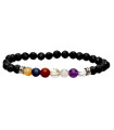Pulsera de Ónix con Chakras Facetada 6mm
