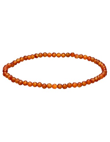 Bracciale sfaccettato di cornalina 3mm