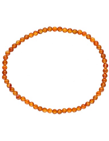Bracciale sfaccettato di cornalina 3mm