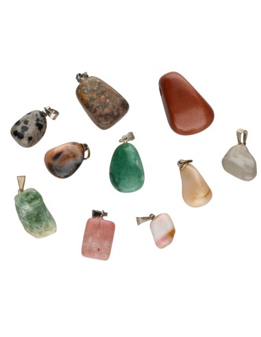 10 Colgantes de Minerales Mix...