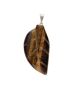 Tiger Eye Leaf Pendant
