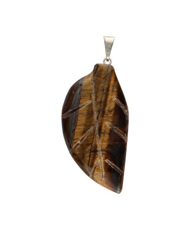 Pendentif feuille d'oeil de tigre