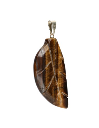 Pendentif feuille d'oeil de tigre