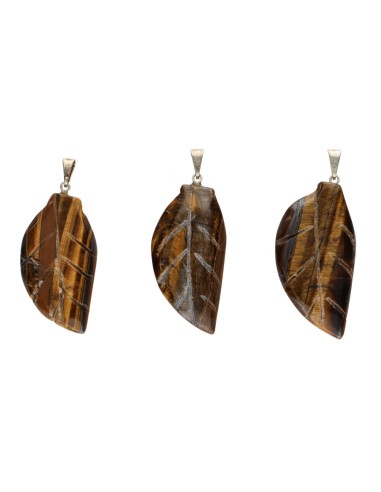Pendentif feuille d'oeil de tigre