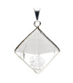 Small Quartz Pyramid Pendant in Silver Plating