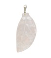 Pendentif feuille de quartz rose