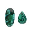 Cabochão de crisocola e malaquite