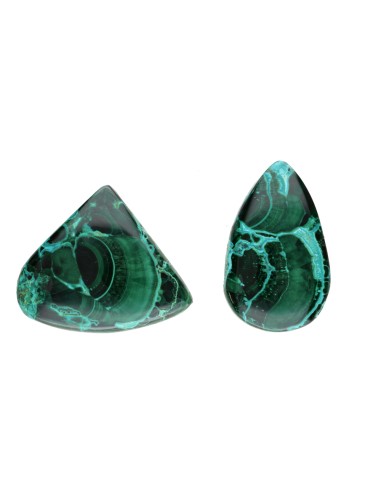 Cabochão de crisocola e malaquite