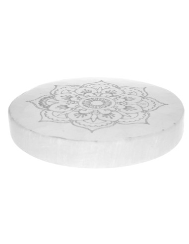 Placa Circular de Selenita Mandala Extra