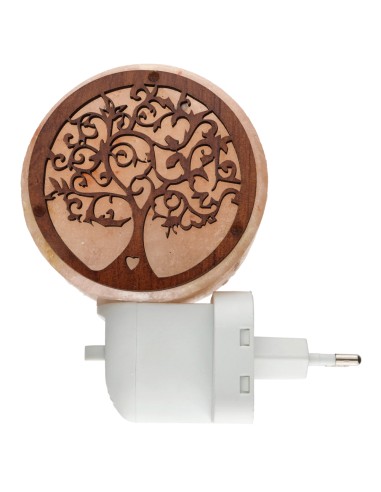 Tree of Life Heart Salt Lamp with Socket