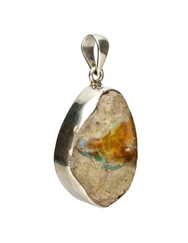 Pendentif Opale brute en argent 925 (9T)