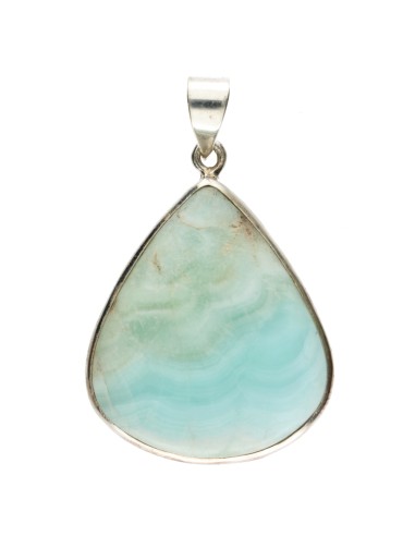 Colgante di Aragonito Blu in Argento...