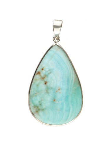 Blue Aragonite Pendant in Sterling...