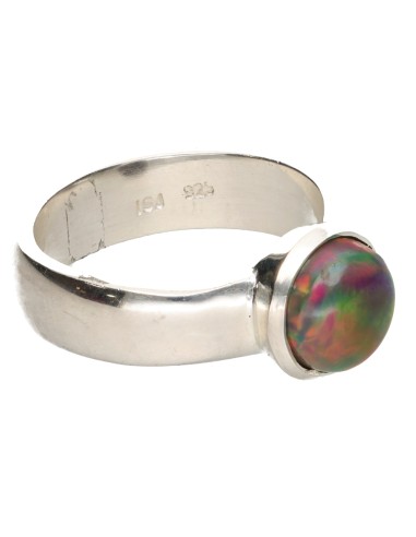 Anillo de Ópalo Negro en Plata de Ley...
