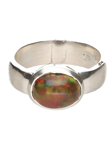 Anillo de Ópalo Negro en Plata de Ley...