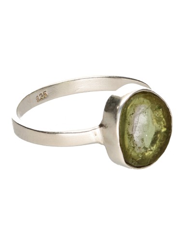 Green Tourmaline Ring in 925 Sterling...