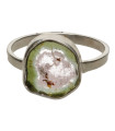 Bague en argent 925 avec tourmaline melon d'eau (61T)