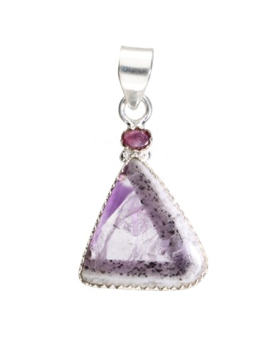 Amethyst Chevron Pendant with Pink...