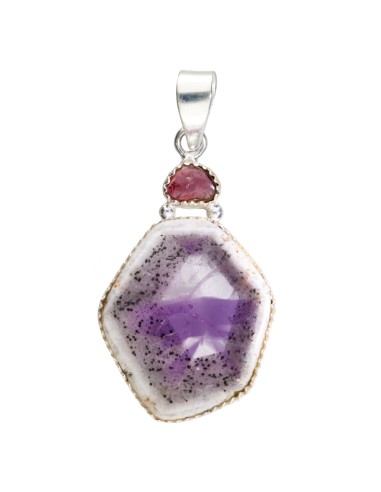Amethyst Chevron Pendant with Pink...
