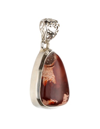 Fire Opal Pendant in Sterling Silver...