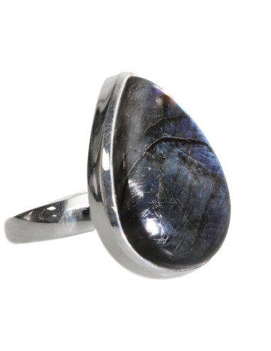 Anillo de Labradorita Morada en Plata...