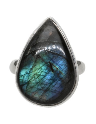 Anillo de Labradorita Morada en Plata...