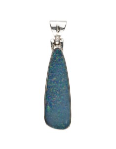 Pendentif en opale bleue en...