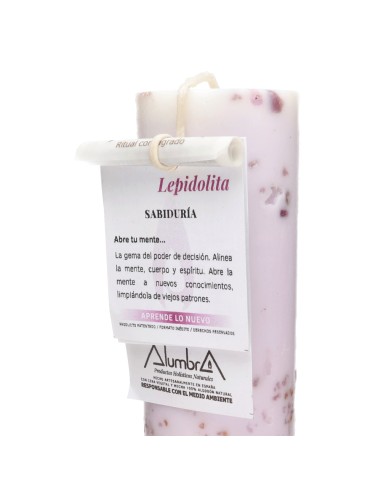 Transition Ritual Candle with Lepidolite