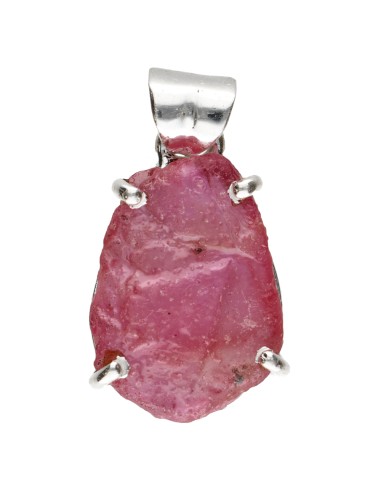 Colgante de Rubí en Bruto en Plata de...