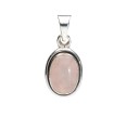 Rose Quartz Oval Pendant in 925 Sterling Silver