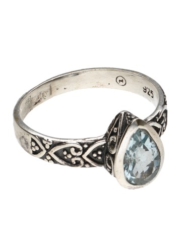 Anello Bohemio di Topazio Blu in...