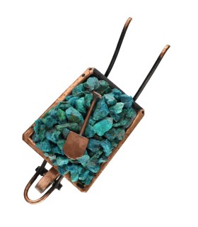 Chrysocolla wheelbarrow