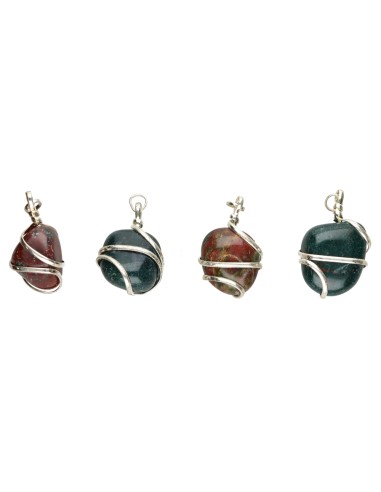 Bloodstone Pendant with Spiral in...