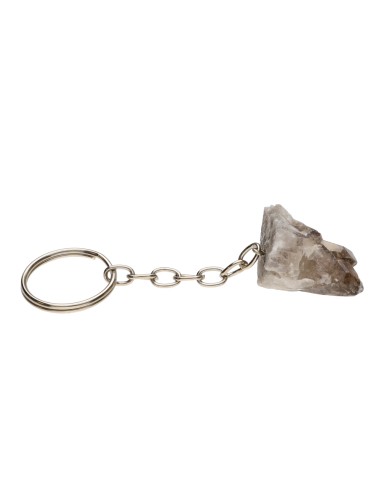 Porte-clés en druse de quartz fumé