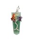 Pendentif Pointe Plate Chakras en Quartz Vert