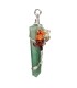 Pendentif Pointe Plate Chakras en Quartz Vert