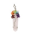 Flat Point Chakra Rose Quartz Pendant