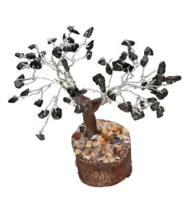 Mini Black Tourmaline Tree with Wooden Base