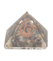 Pyramide en Orgonite de Cyanite en Résine avec Spirale 2.5x2.5cm