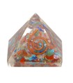Pyramide Orgonite de Mélange Minéral en Résine avec Spirale 2.5x2.5cm
