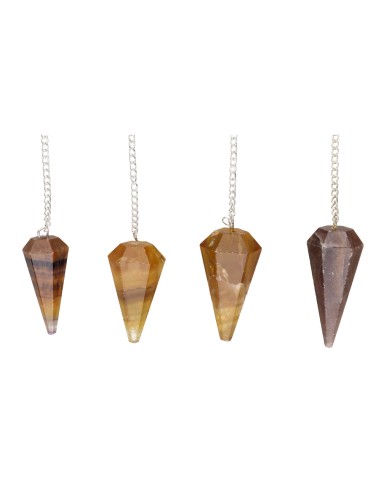 Faceted Fluorite Rainbow Pendulum...