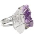 Amethyst and Quartz Druzy Ring in Silver Plating