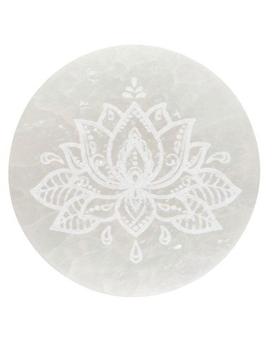 Selenite Lotus Flower Circular Plate...