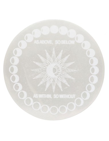 Placa Circular de Selenita Fases Lunares